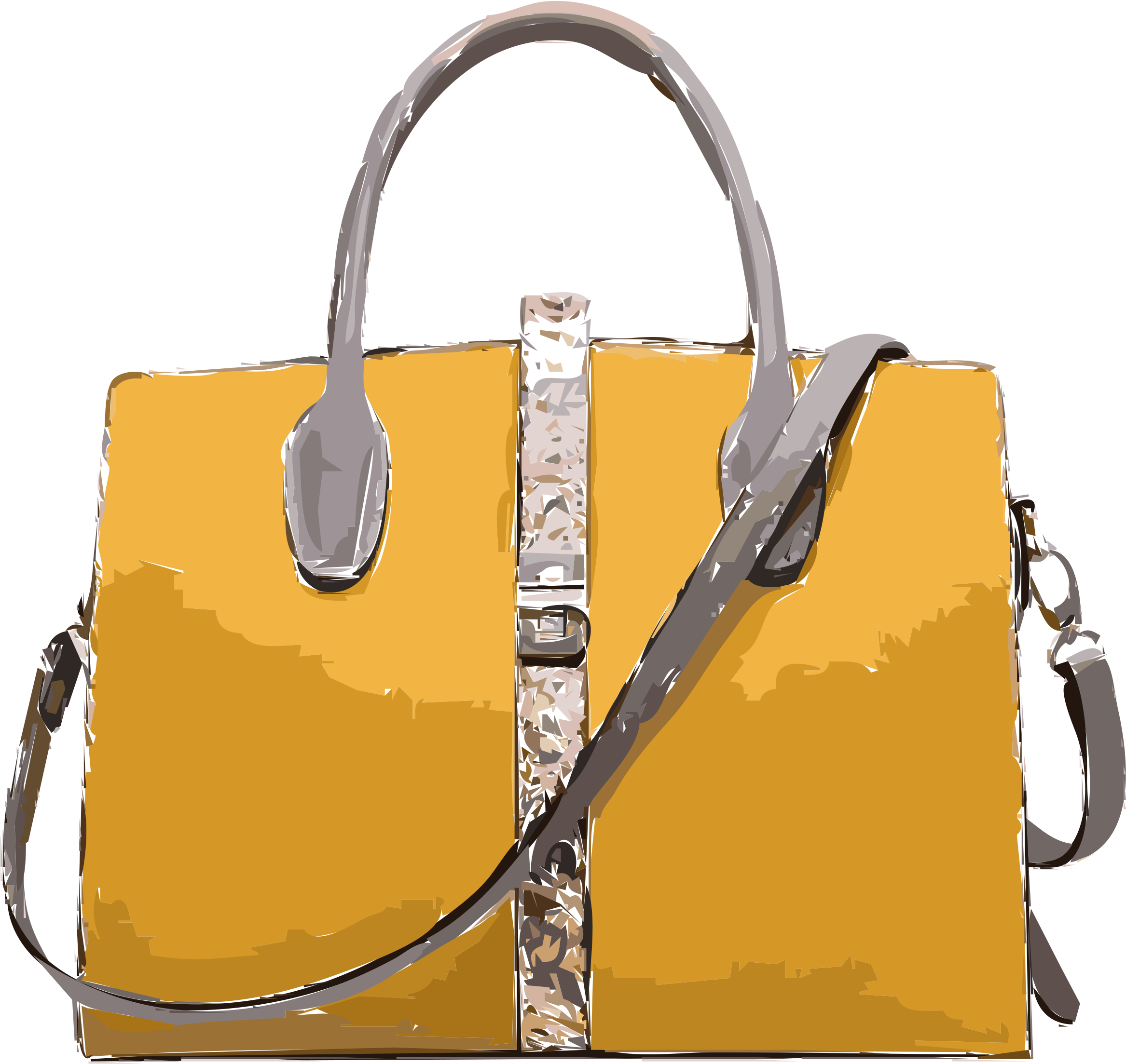 This Free Icons Png Design Of Yellow Leather Handbag (2400x2285), Png Download