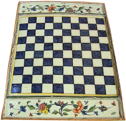 A 1765 Faïence Chessboard Made In Rouen, France - Primitive Fall Paintings (484x467), Png Download