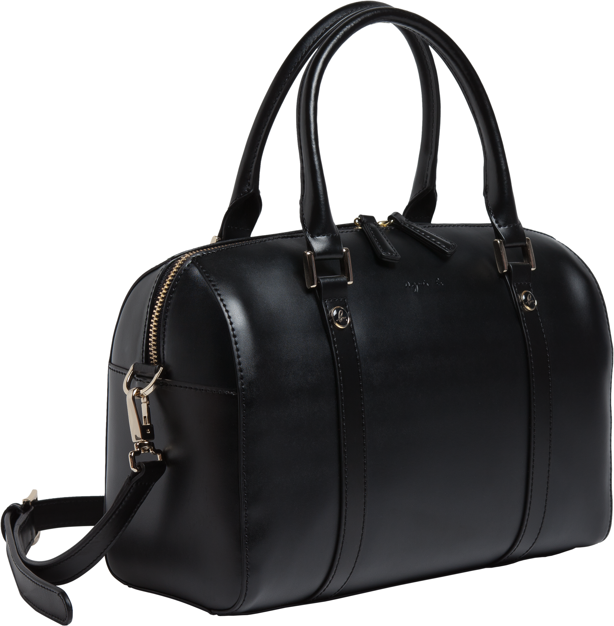 Black Bag Boston Leather - Handbag (2500x2500), Png Download