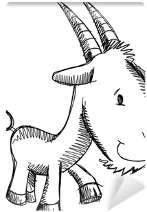 Farm Goat Sketch Doodle Vector Art Wall Mural • Pixers® - Ziege Doodle (400x400), Png Download