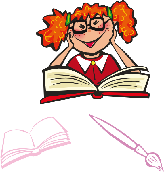 Cute Studying Clip Art (570x599), Png Download