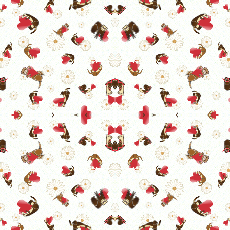 Ferrets Love Daisies Blue-green Background Wallpaper - Ferrets Love Daisies Blue-green Background By Kittymackey (800x800), Png Download
