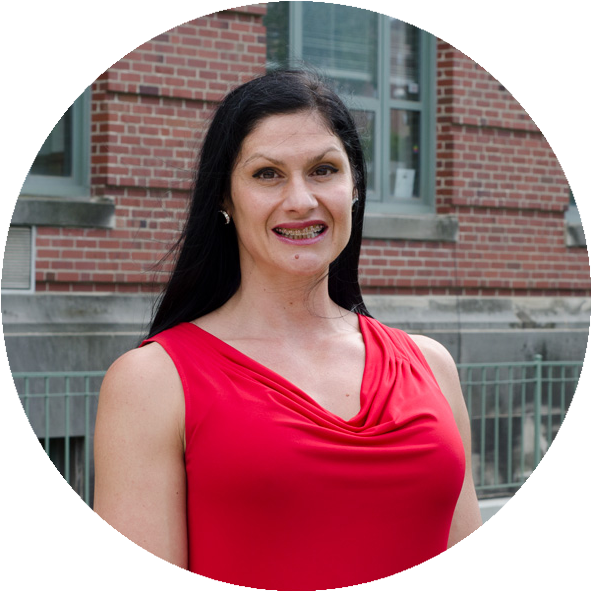 Woman In Red Dress Stands Outside Of Ramseyer Hall - Education (600x600), Png Download
