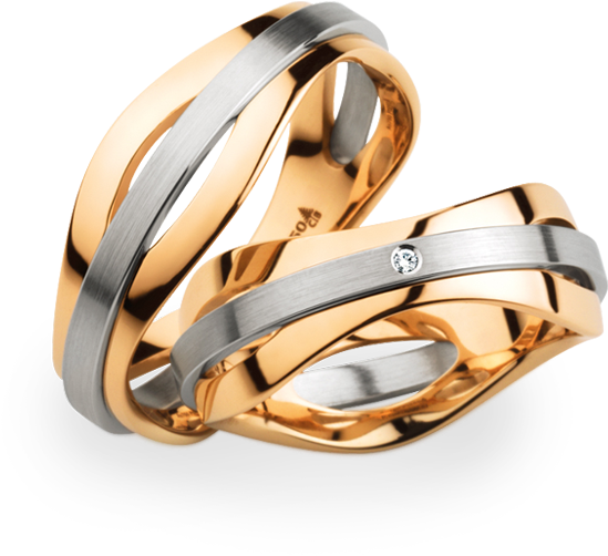 1356109412 - Gold And Platinum Wedding Ring (600x600), Png Download