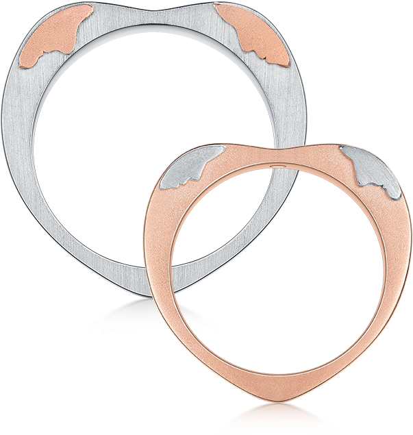 18k Gold Two Become One Couple Rings - Engagement Ring (800x800), Png Download