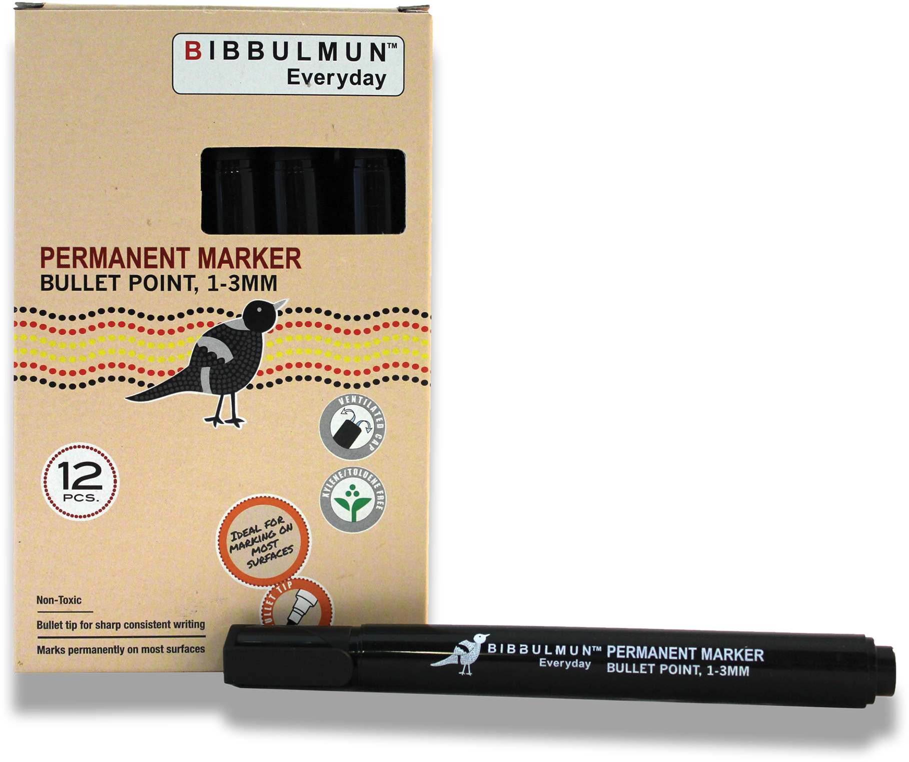 Permanent Marker Bullet Point 12-pack Black - Writing (1920x1920), Png Download