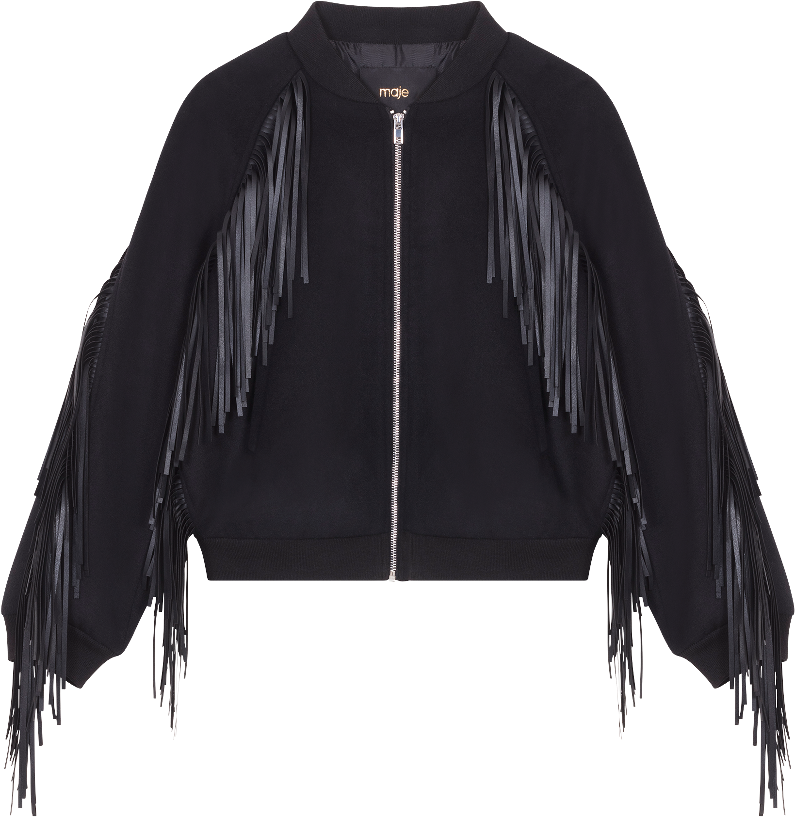 Bomber Style Jacket With Fringing - Leather Jacket (2000x2000), Png Download