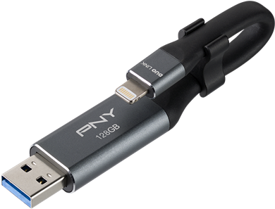 Pny Usb Flash Drive Duo Link Apple 128gb - Pny Duo-link On-the-go 128 Gb Flash Drive - Usb 3.0/apple (432x432), Png Download