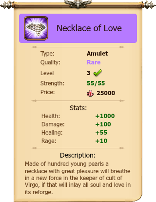 Necklace Of Love Stats - Wikia (320x414), Png Download