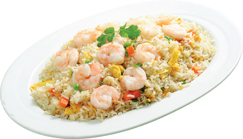 Chicken Fried Rice Plate Png Download - Prawn Fried Rice Png (481x275), Png Download