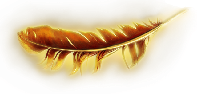 Wish Upon A Feather - Transparent Golden Feather Png (640x306), Png Download