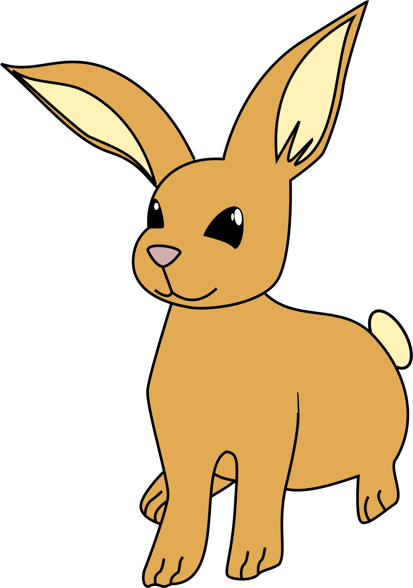 Brown Cartoon Bunny Svg Clip Arts 420 X 597 Px (420x597), Png Download