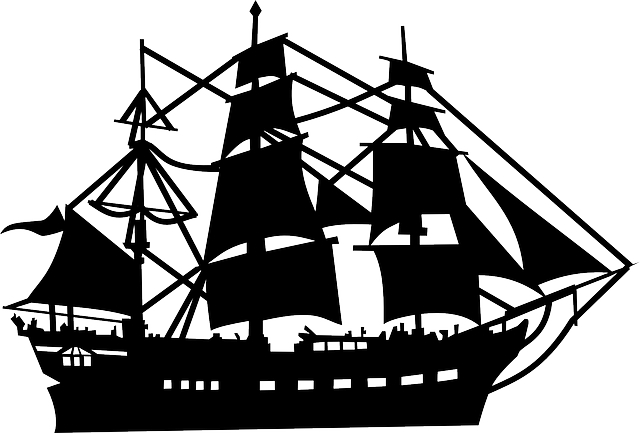 Sailer, Boat, Ship, Silhouette, Sailing Ship, Pirate - Ship Silhouette Png (640x433), Png Download