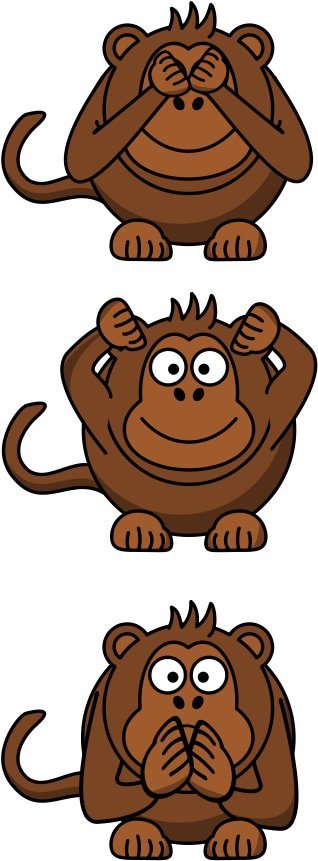 No Evil Monkey Clipart (637x900), Png Download