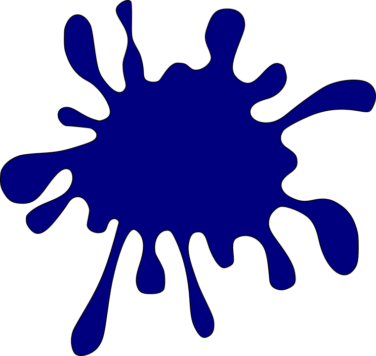 Blue Paint Splatter Clipart (761x720), Png Download