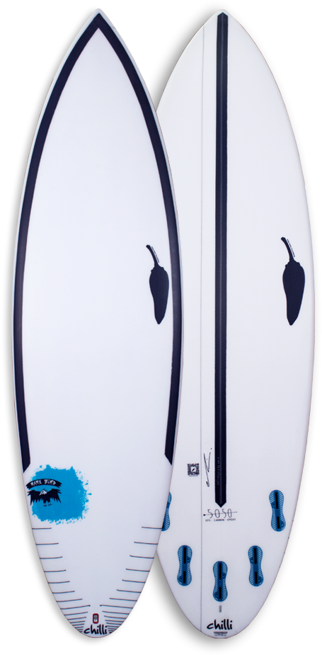 Chilli Surfboards Technology - Chilli Rare Bird 5'08" - 50/50 - Fcs Ii (476x949), Png Download