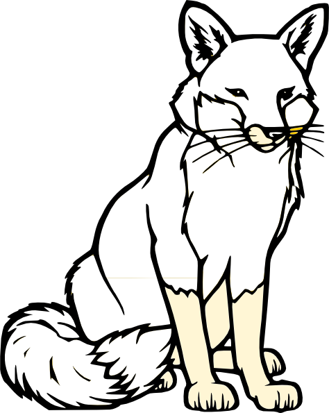 Black And White Fox Svg Clip Arts 474 X 595 Px (474x595), Png Download