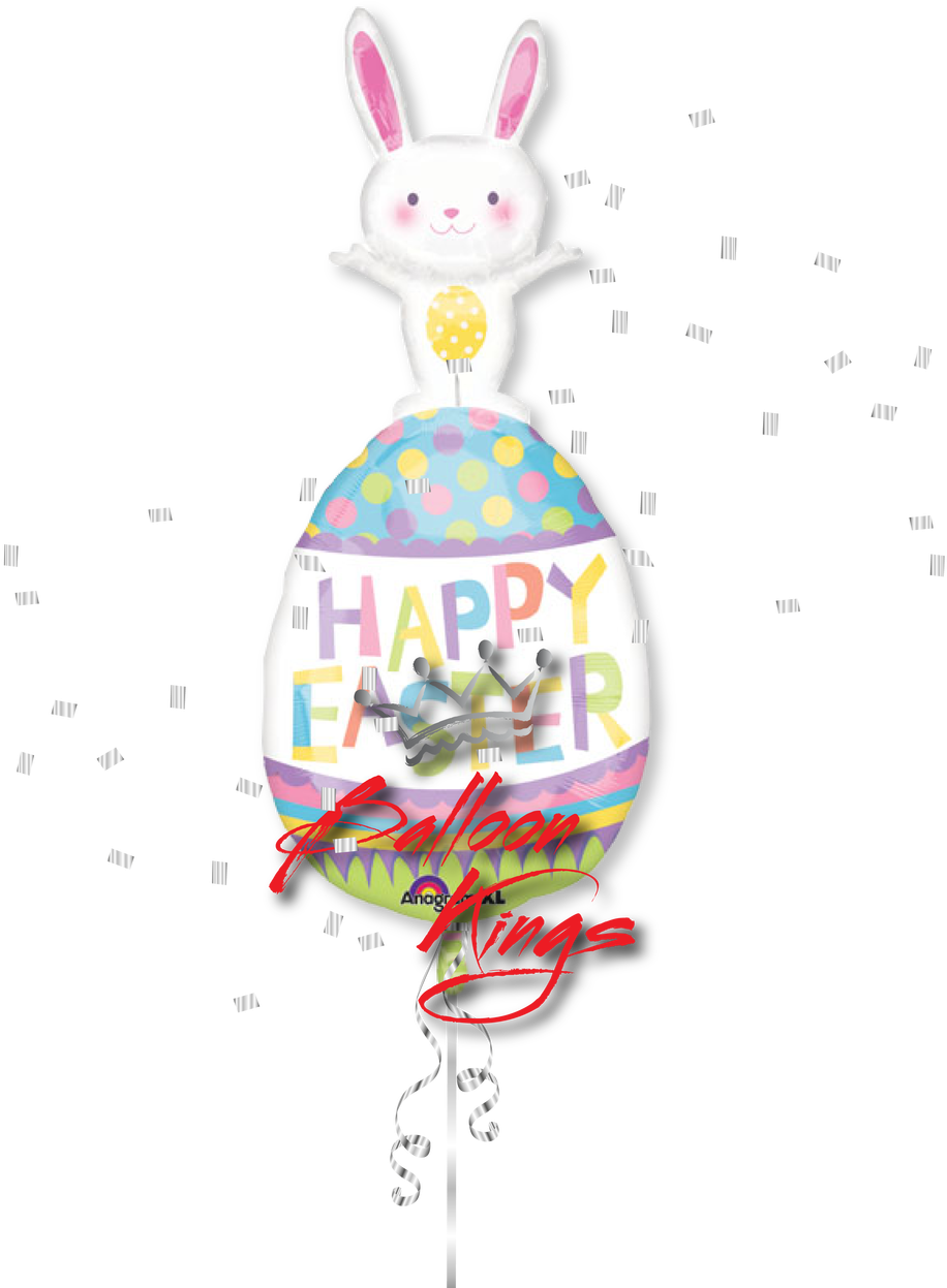 Happy Easter Bunny - 37 Inch Easter Bunny On Egg Balloon - 5 Pieces (1280x1280), Png Download