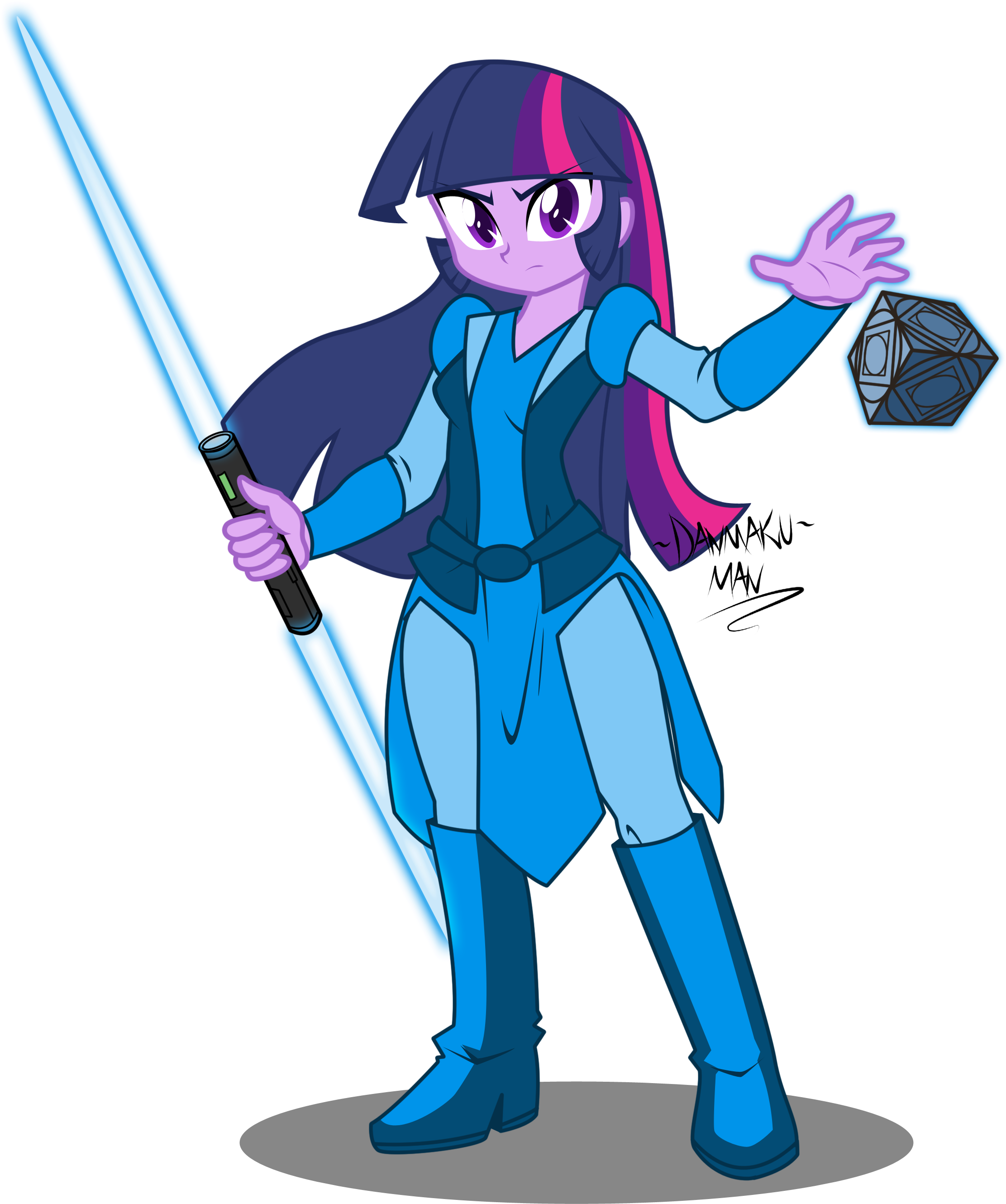 Danmakuman, Blue, Crossover, Equestria Girls, Holocron, - My Little Pony Jedis (2426x3000), Png Download