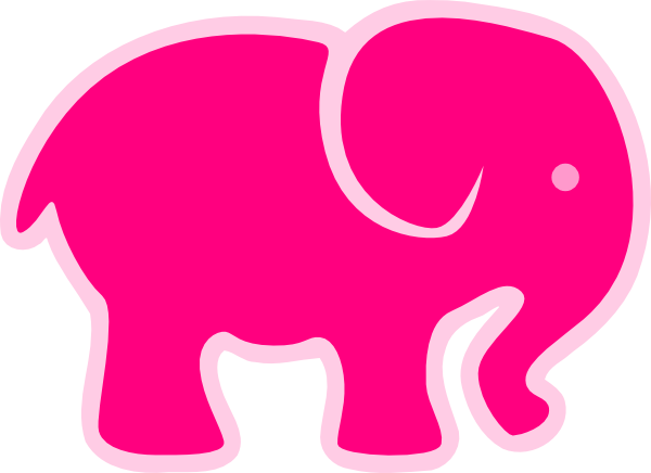 Pink On Pink Elephant Svg Clip Arts 600 X 436 Px (600x436), Png Download