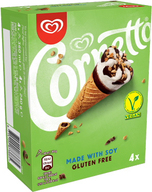 Cornetto Made With Soy And Gluten Free 4 Pack - Vegan Cornetto (447x447), Png Download