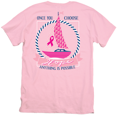 Itsa Girl Thing Choose Hope Boat Breast Cancer Pink - Sail (500x500), Png Download