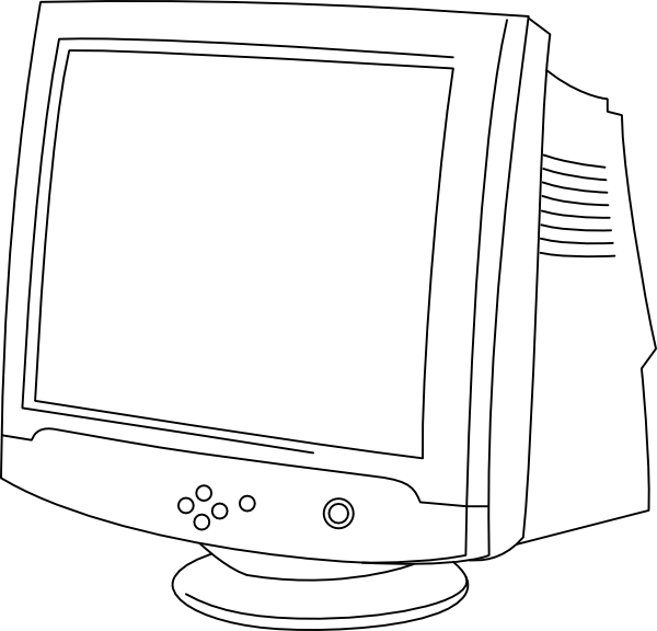 Outline Computer Monitor Svg Clip Arts 600 X 576 Px (600x576), Png Download