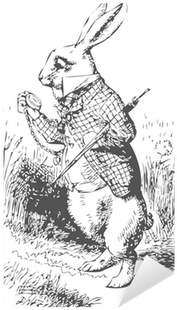 White Rabbit With Watch Alice Wonderland Sticker • - Alice In Wonderland Original White Rabbit (400x400), Png Download