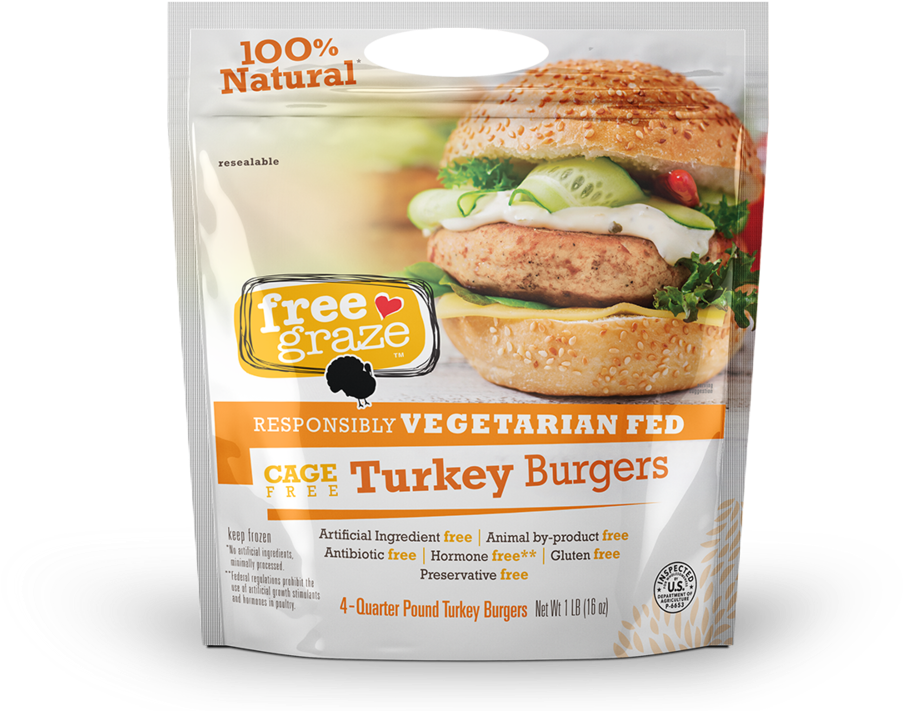 Cage Free Turkey Burgers - Hamburger (1000x750), Png Download