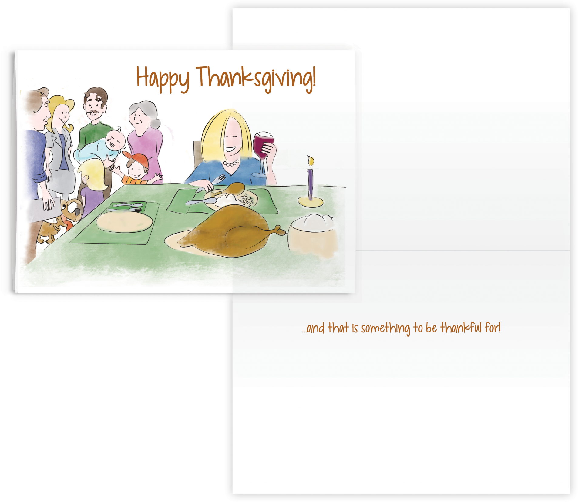 Happy Thanksgiving Greeting Card - Illustration (2048x1780), Png Download