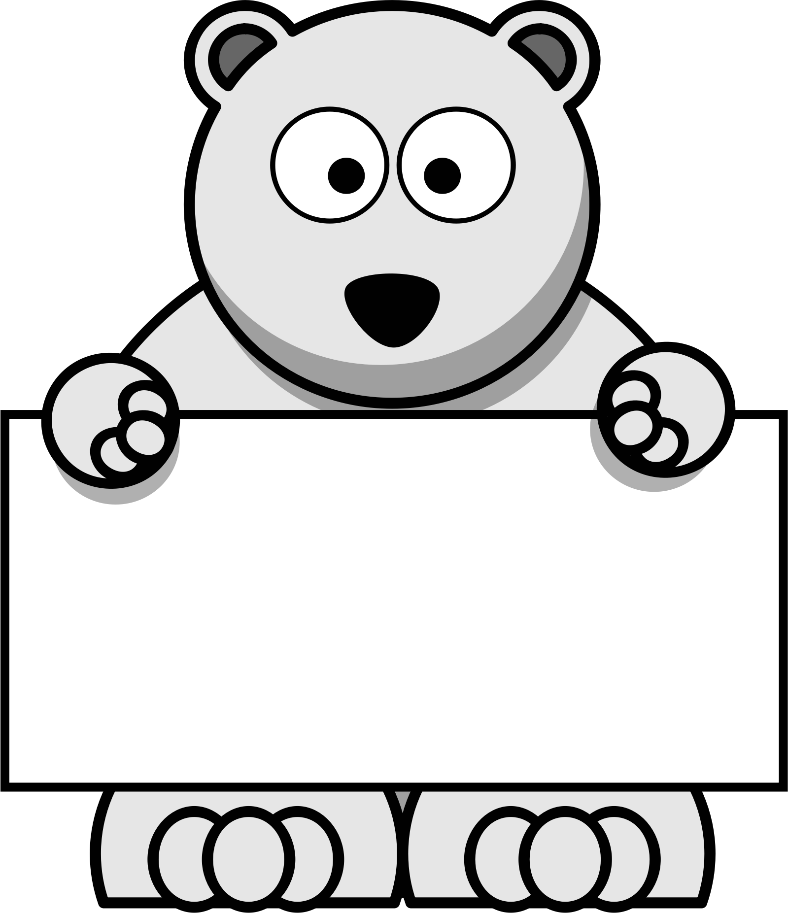 Cartoon Polar Bear Png Clip Library Library - Polar Bear Sign Clipart (1599x1853), Png Download