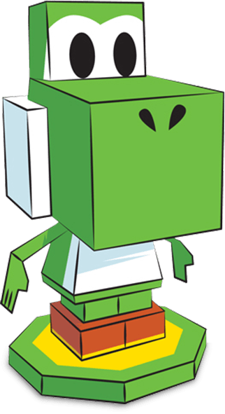 Download-yoshi - Mario And Luigi Paper Jam Papercraft Yoshi (322x591), Png Download