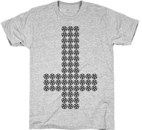 Pentagram Cross Mens T-shirt - Lesbian Shirt (484x484), Png Download