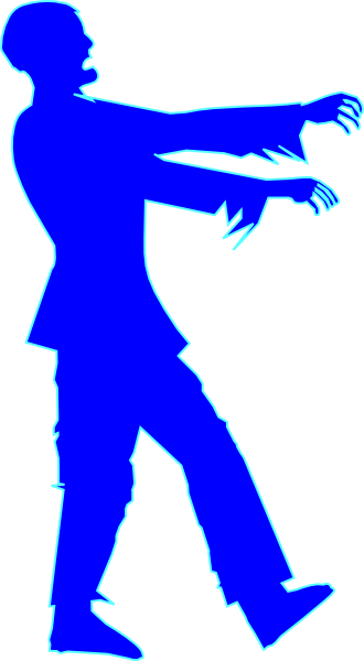 Blue Zombie Clip Art - Zombie Silhouette Clip Art (330x600), Png Download