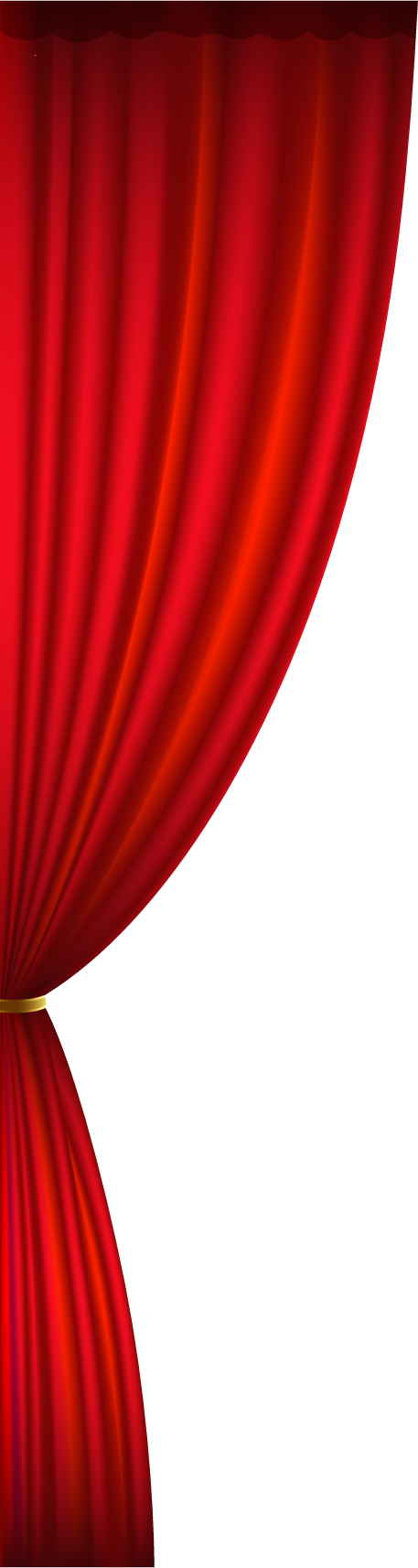 Red Stage Curtain Png Clipart Freeuse Stock - Half Stage Curtain Transparent (457x1714), Png Download