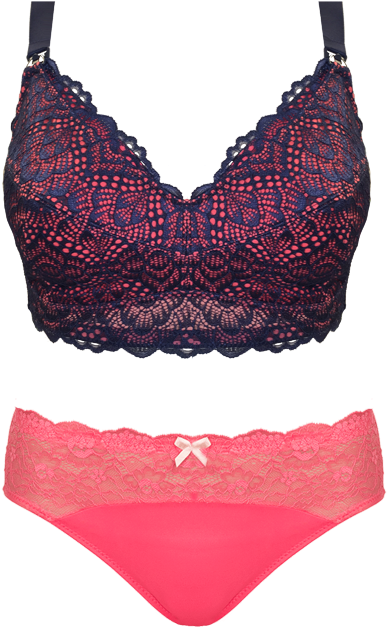 Maternity Bra Coral Midi Brief Set Seta08 2109midibrief - Maternity Bras Png (800x741), Png Download