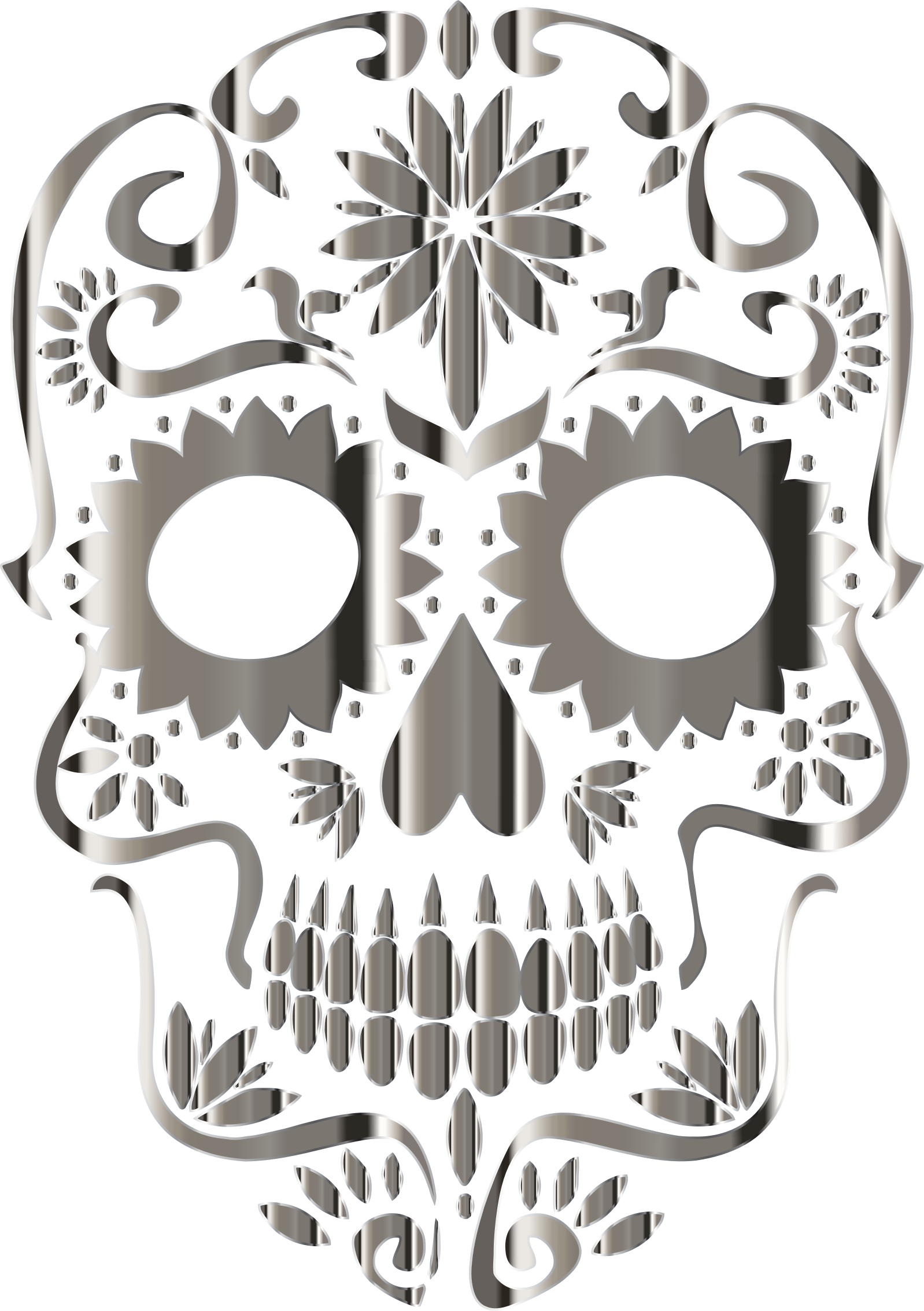 Clipart - Sugar Skull Transparent (1598x2266), Png Download