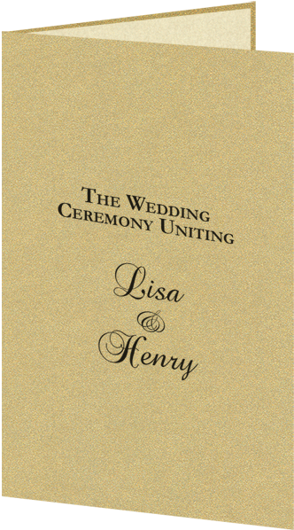Gold Leaf Metallic Wedding Program Kit, Ivory Parchment - Paper (350x613), Png Download