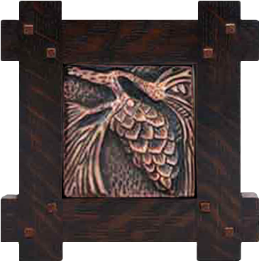 Wood Frame With Pine Cone Tile - Buddhism (425x425), Png Download