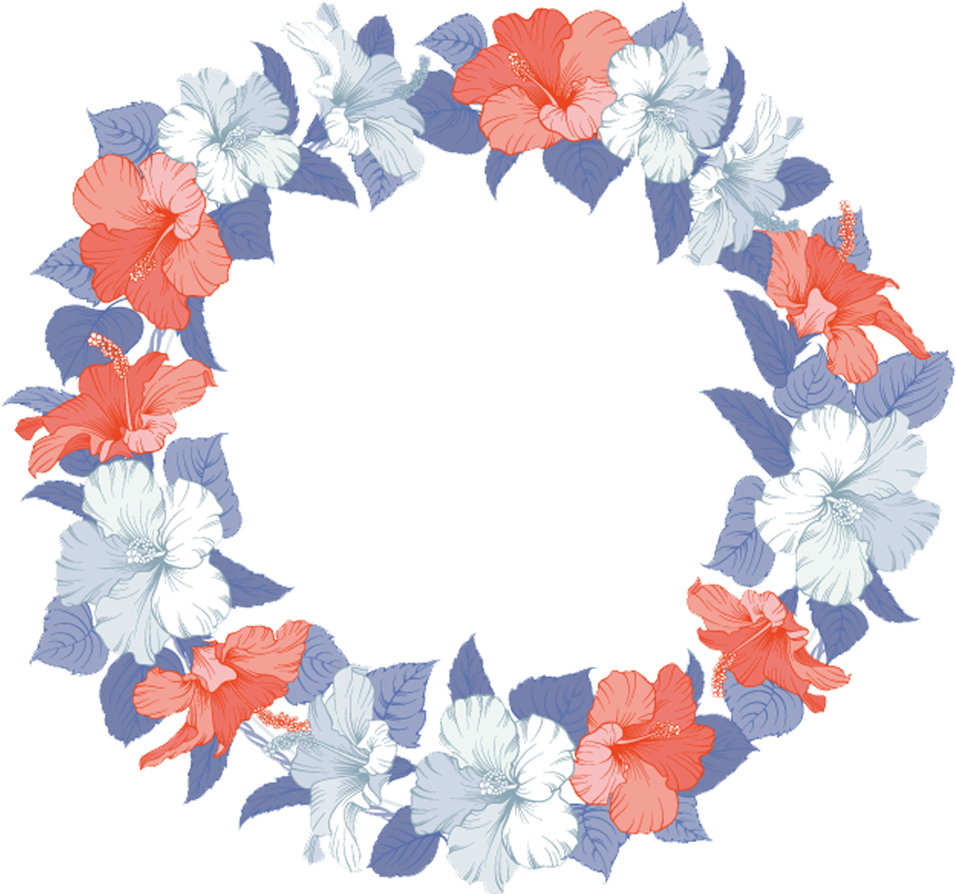 Jpg Invitation Flower Hibiscus Wreath Hawaii - Hawaiian Flower Wreath Png (1500x1500), Png Download