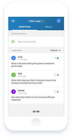 Crowdsource The Best Questions From Your Audience - Sli Do Mobile (254x475), Png Download