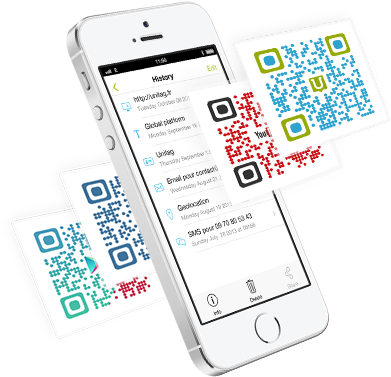 Qr Code Scanner Unitag - Mobile App Qr Code Scanning (420x404), Png Download