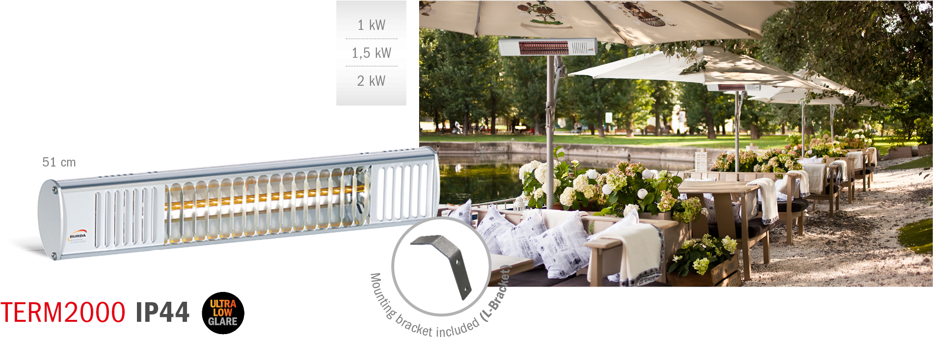 View Larger Image - Burda - Rampe De Chauffage Électrique 2kw 61cm Noir (2083x1250), Png Download