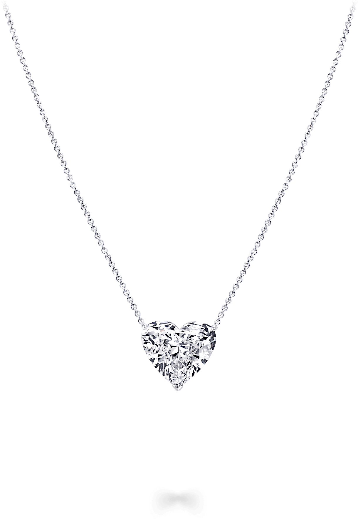 A Classic Graff Necklace Featuring A Heart Shape Diamond - Pendant (2000x2000), Png Download
