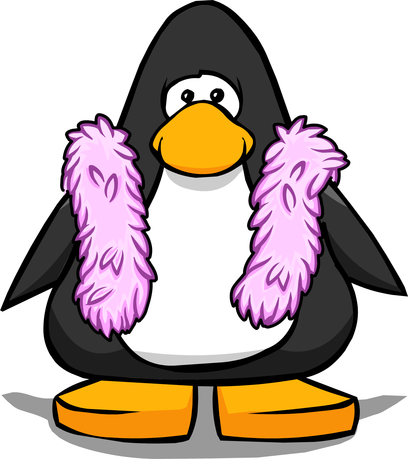 Pink Feather Boa From A Player Card - Club Penguin Pink Boa (1380x1554), Png Download