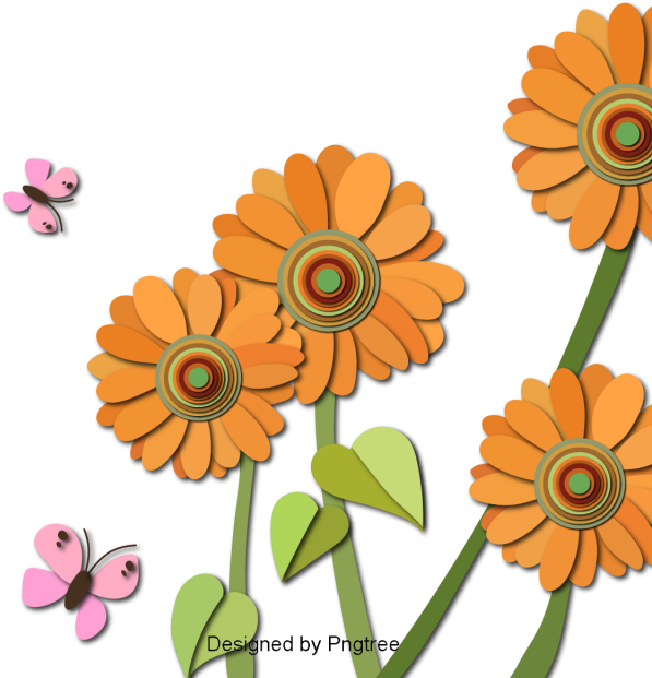 Beautiful Cartoon Lovely Hand Painted Paper Cut Flowers - Autumn (360x360), Png Download
