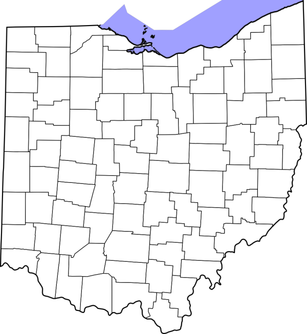 Ohio County Map Blank - Ottawa County Ohio (600x652), Png Download
