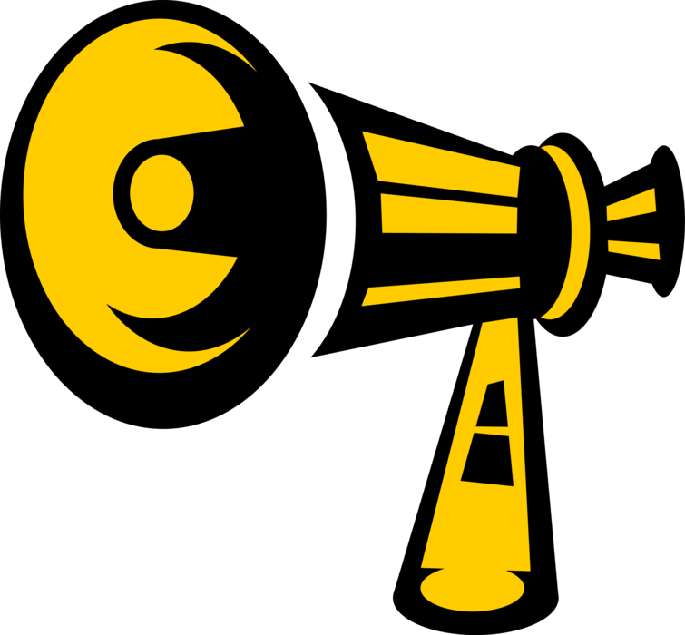 Megaphone Bullhorn Amplifies Voice - Megaphone (755x700), Png Download