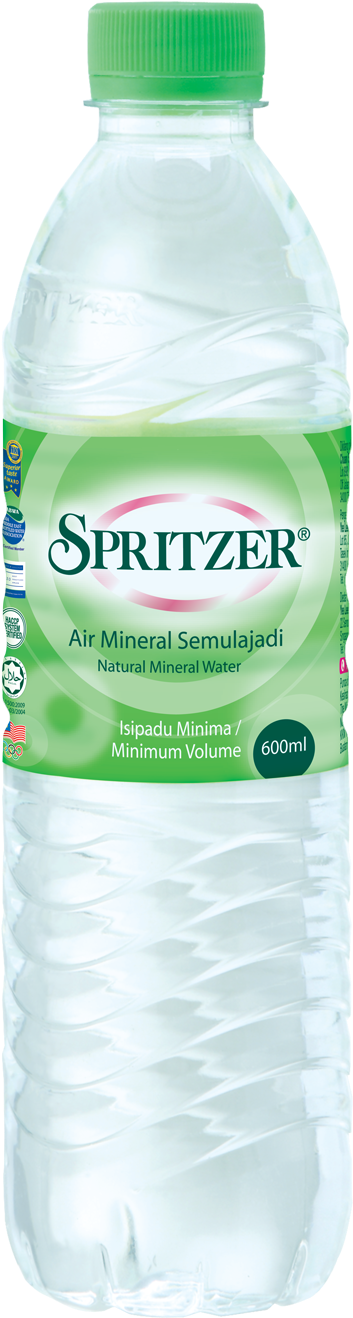 Spritzer Nmw 600ml New Label - Plastic Bottle (900x1634), Png Download