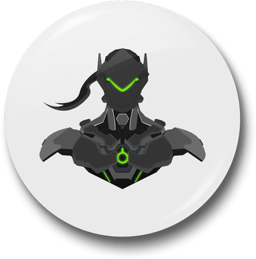 Genji Badge - Fighter Pilot (528x528), Png Download